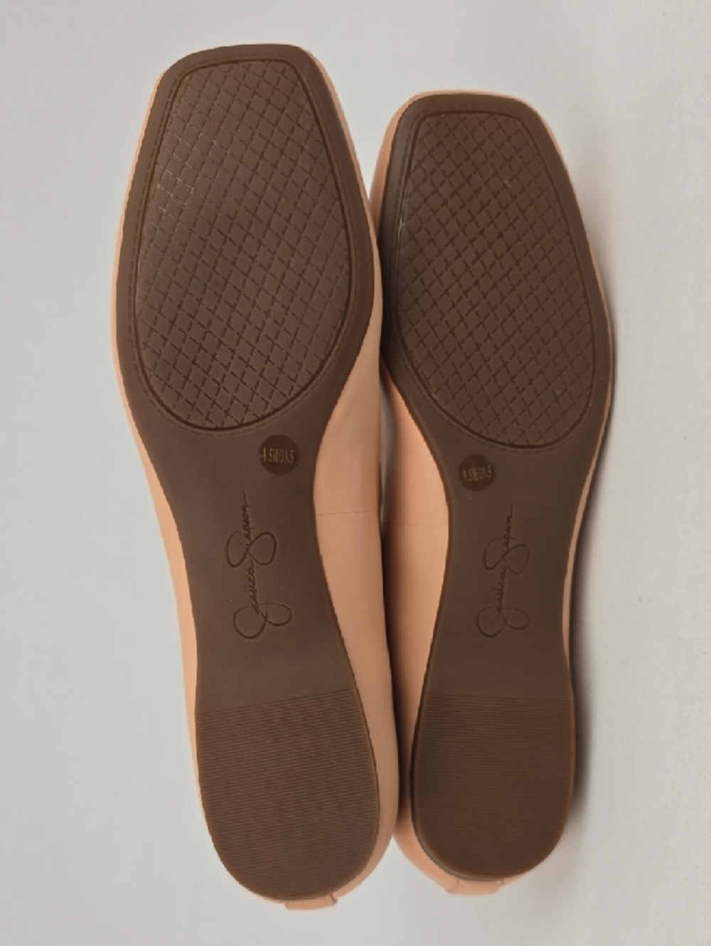 Jessica Simpson Peep-Toe Cross-Strap Flats in Nude Blush - Picture 8 of 15